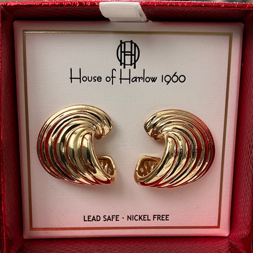 House of Harlow 1960 Gold Wave Earrings